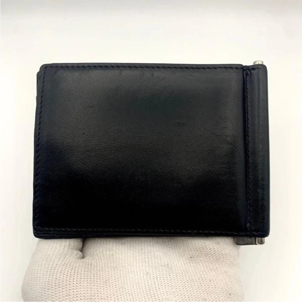 Yves Saint Laurent Black Money Clip with Silver Logo